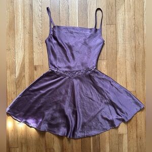 Women’s Forever 21 NWT Purple A-Line Sleeveless Mini Dress with Lace Detail S